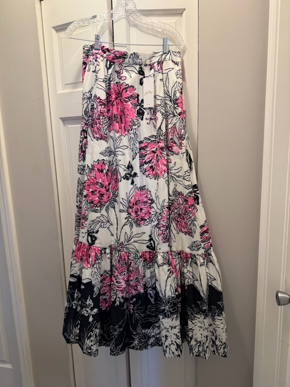 NWT LILLY PULITZER INAYA MAXI SKIRT SIZE 8 ALL DAHLED UP ENGINEERED SKIRT